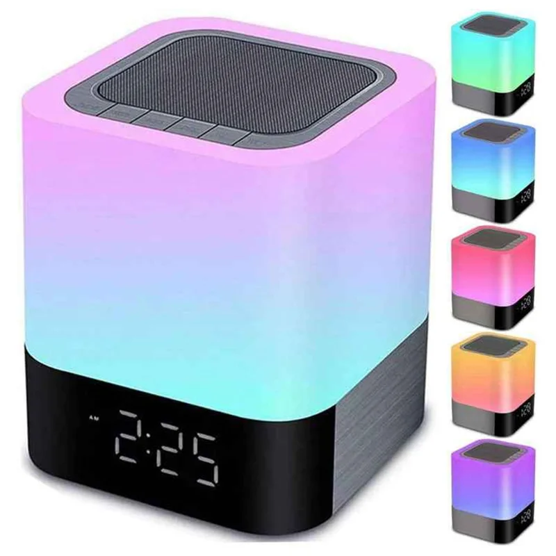 DY28Plus Sveglia da comodino Altoparlante compatibile Bluetooth Luce LED RGB Touch Desktop Subwoofer