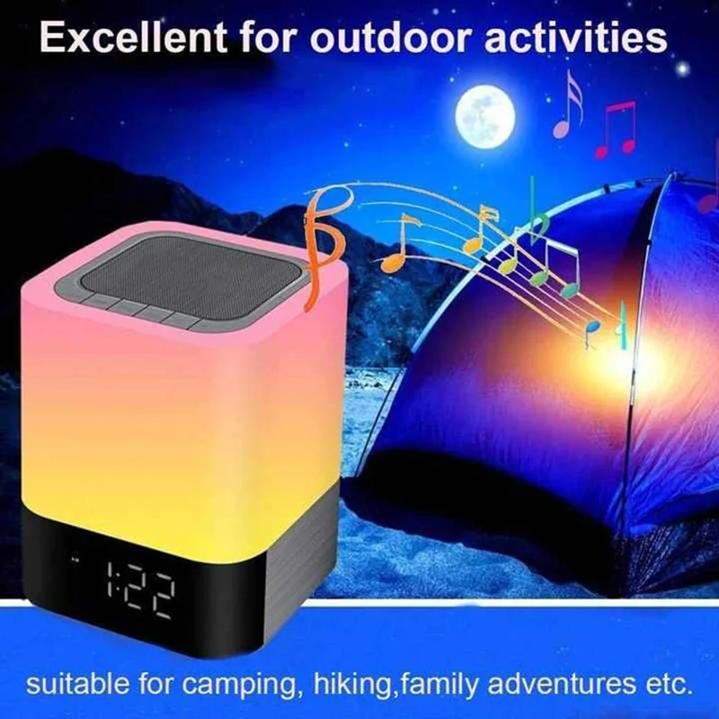DY28Plus Sveglia da comodino Altoparlante compatibile Bluetooth Luce LED RGB Touch Desktop Subwoofer