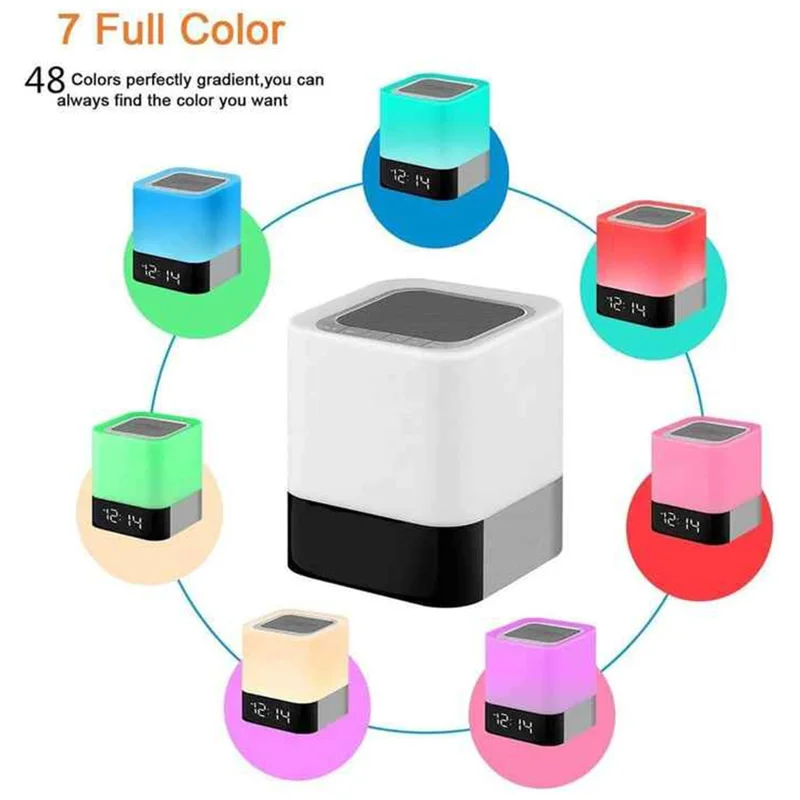 DY28Plus Sveglia da comodino Altoparlante compatibile Bluetooth Luce LED RGB Touch Desktop Subwoofer