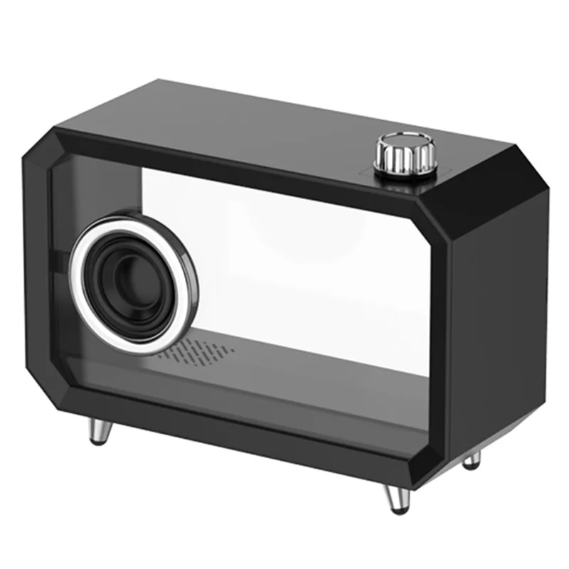 M8 DIY Cartoon Figurine Display Holder Bluetooth-Compatible Speaker with Night Light - Black