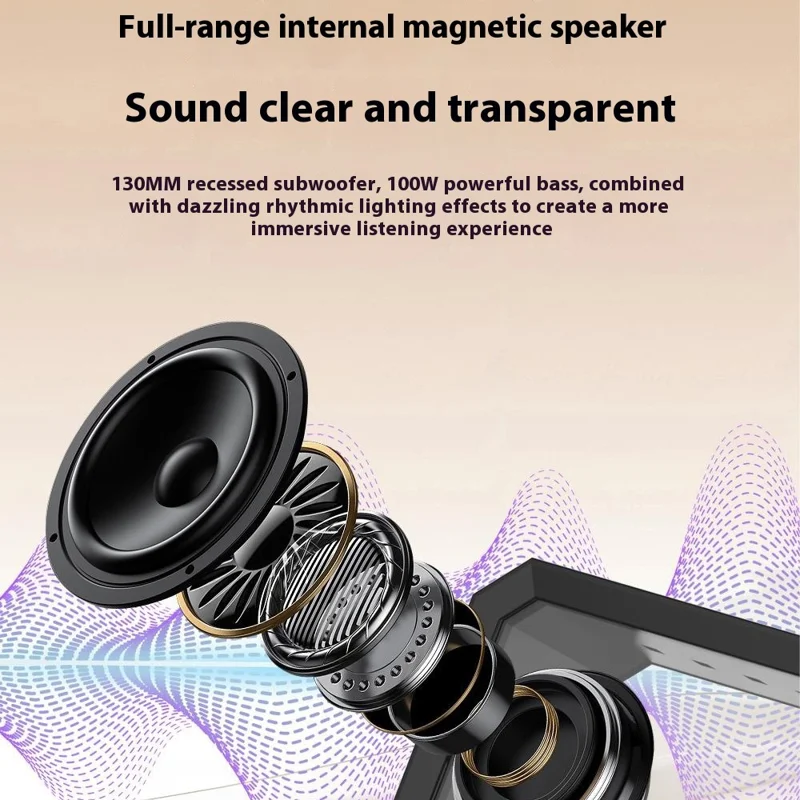 M8 DIY Cartoon Figurine Display Holder Bluetooth-Compatible Speaker with Night Light - Black