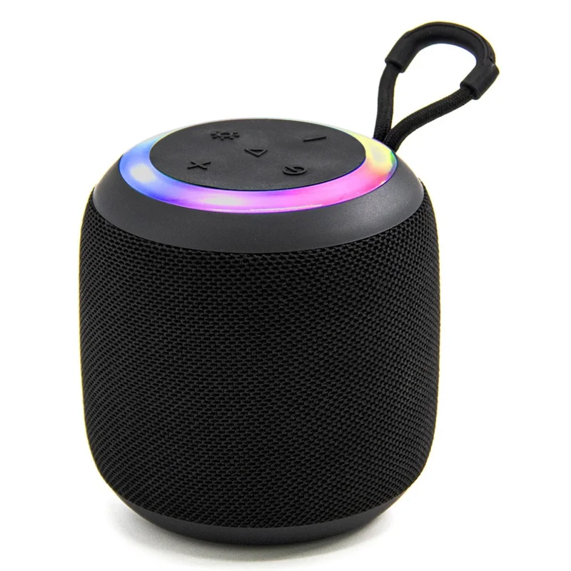 Enceinte Bluetooth portable compatible RGB Light Sports de plein air Mini Caisson de basses sans fil - Noir