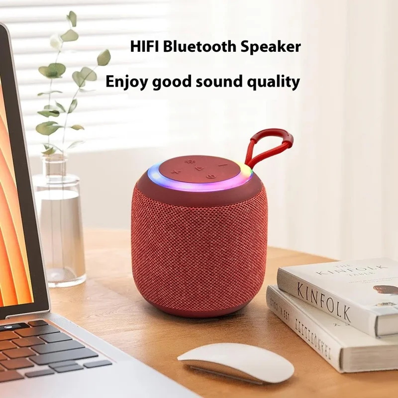 Enceinte Bluetooth portable compatible RGB Light Sports de plein air Mini Caisson de basses sans fil - Noir