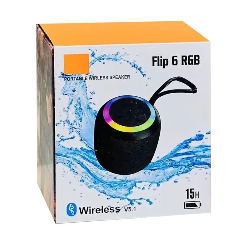 Enceinte Bluetooth portable compatible RGB Light Sports de plein air Mini Caisson de basses sans fil - Noir