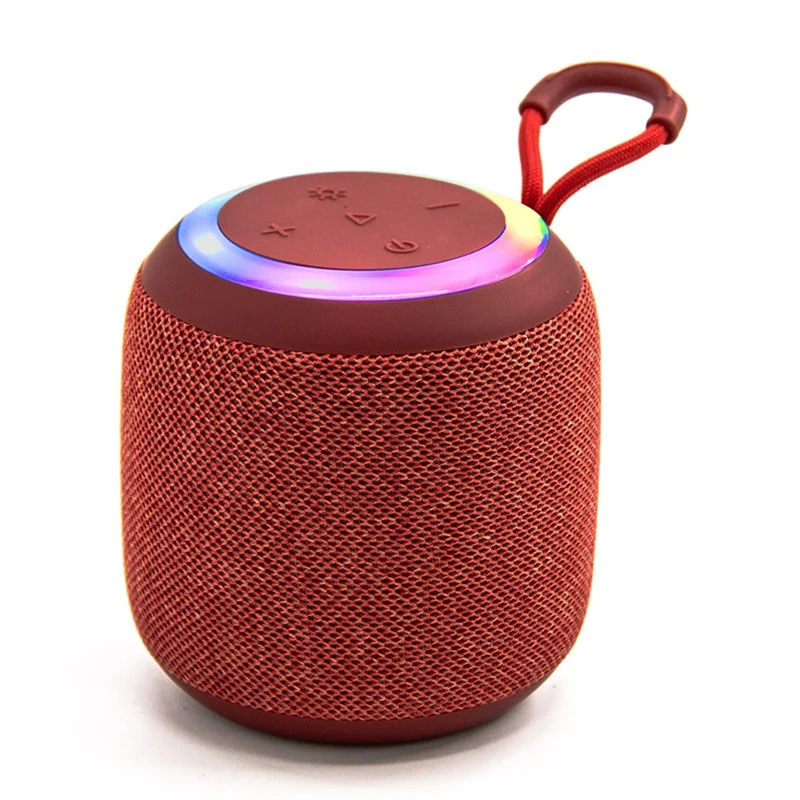 F6 RGB Light Portable Bluetooth Speaker Outdoor Sports Mini Wireless Audio Subwoofer - Red