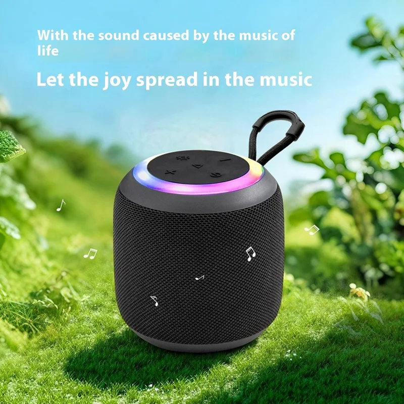 F6 RGB Light Portable Bluetooth Speaker Outdoor Sports Mini Wireless Audio Subwoofer - Red