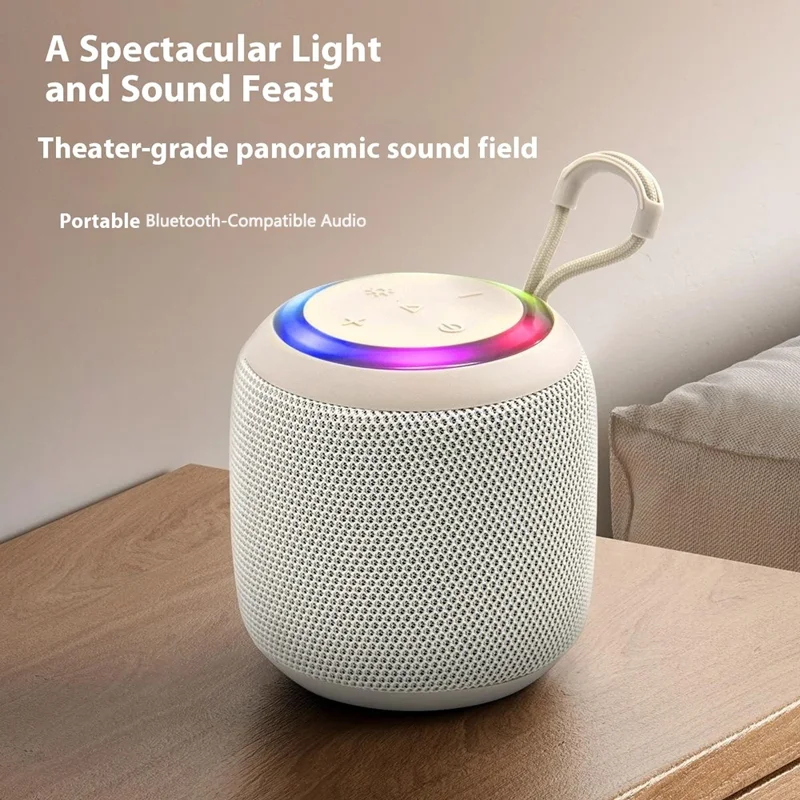 F6 RGB Light Portable Bluetooth Speaker Outdoor Sports Mini Wireless Audio Subwoofer - Red