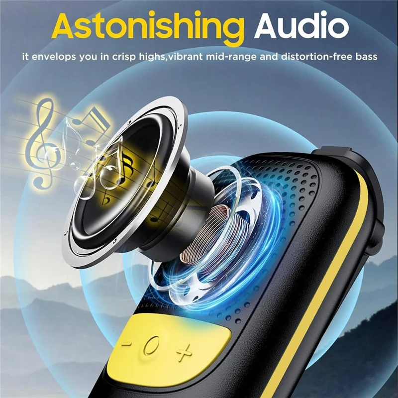 M3 Altavoz inalámbrico Bluetooth compatible con deportes al aire libre Portátil Mini Subwoofer con Clip Magnético