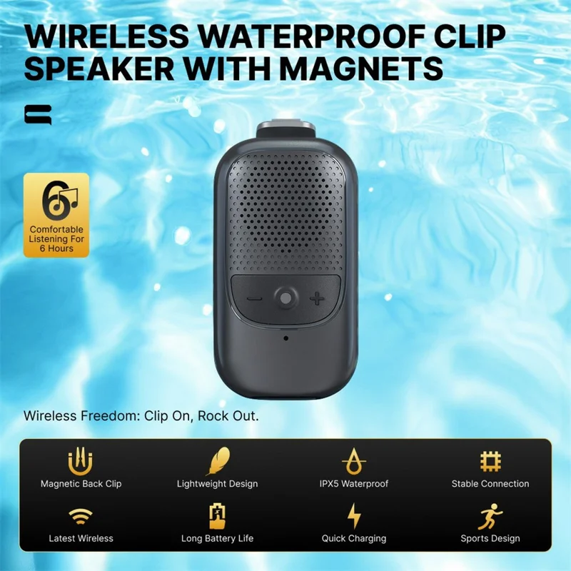 M3 Altavoz inalámbrico Bluetooth compatible con deportes al aire libre Portátil Mini Subwoofer con Clip Magnético