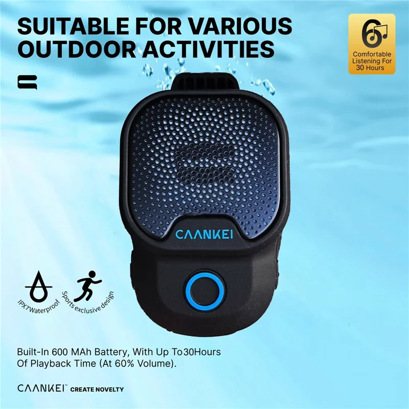 CWS03 Altavoz inalámbrico Bluetooth compatible con deportes al aire libre a prueba de agua de 5 W Subwoofer portátil mini