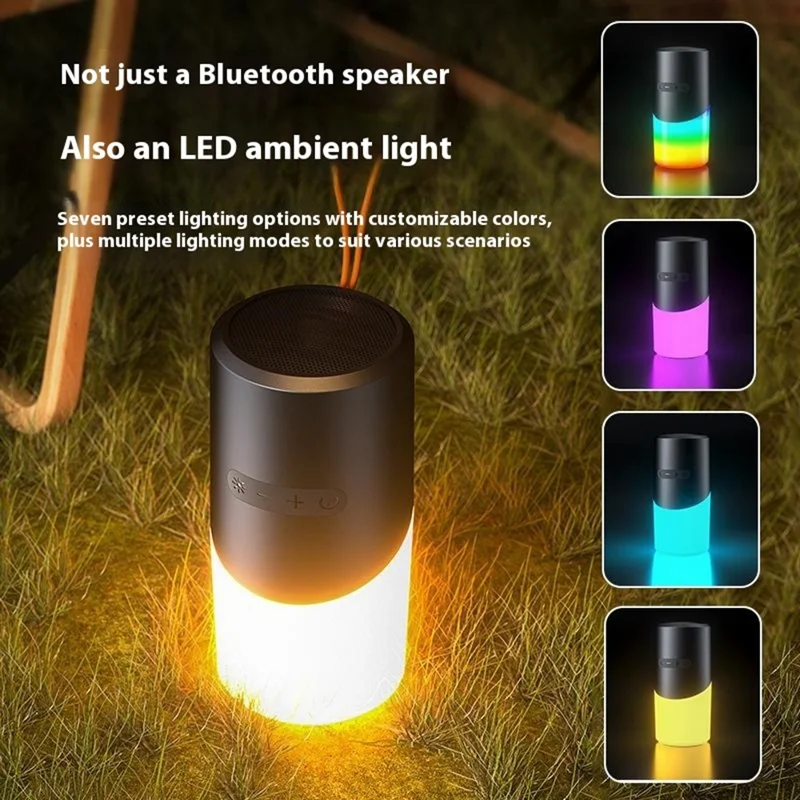 EBS-705 Wireless Bluetooth-compatible Speaker RGB Lighting Portable Outdoor Mini Subwoofer with Lanyard