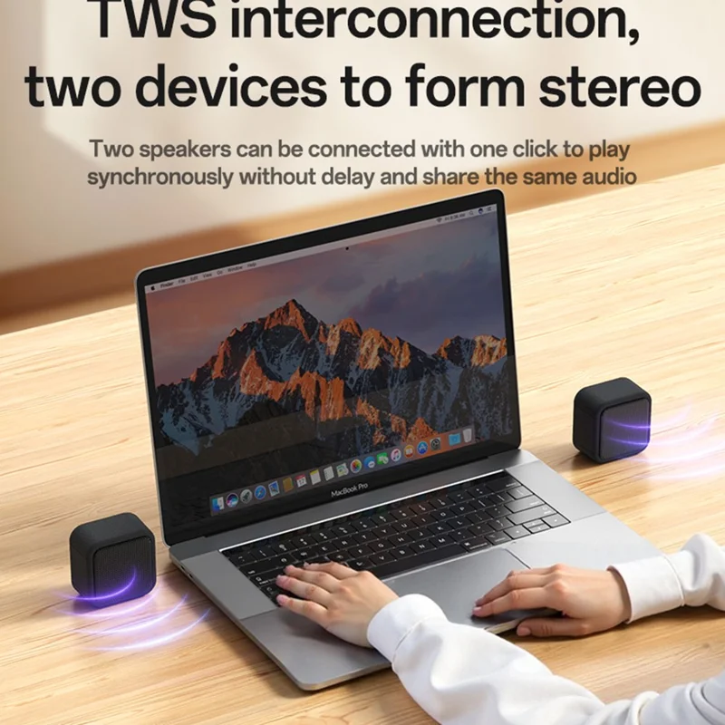 YESIDO YSW35 Mini Cube TWS Bluetooth-compatible Speaker with Lanyard Enhanced Bass Portable Subwoofer