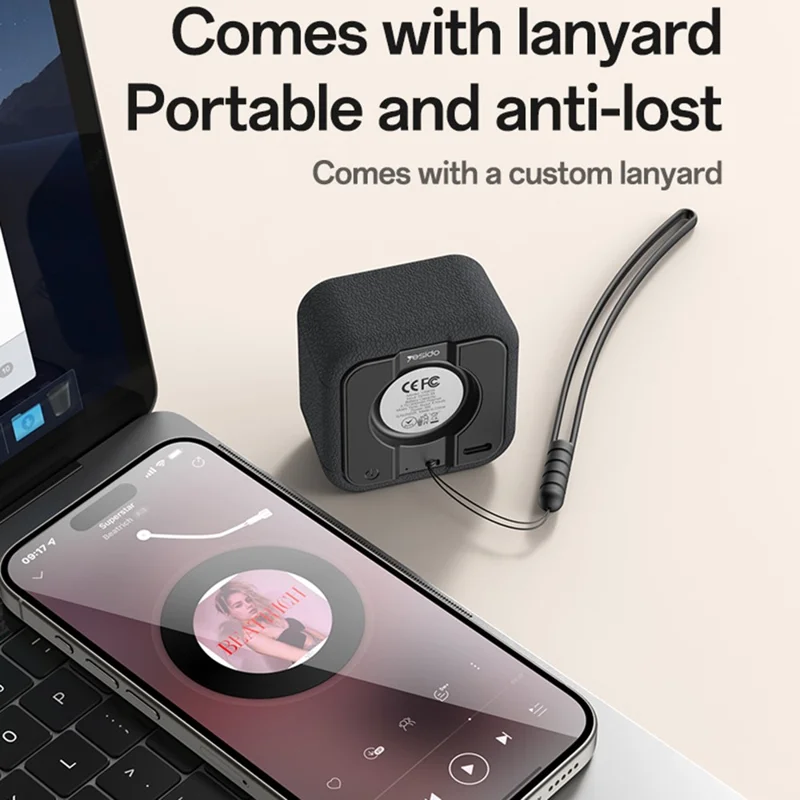 YESIDO YSW35 Mini Cube TWS Bluetooth-compatible Speaker with Lanyard Enhanced Bass Portable Subwoofer
