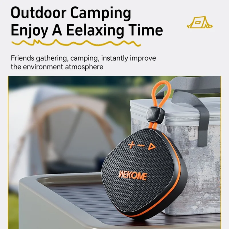 WEKOME WD-07 Outdoor Bluetooth-kompatible Lautsprecher Tragbare Leistungsstarker Bass Spritzwassergeschützt Musikplayer - Schwarz+Grün