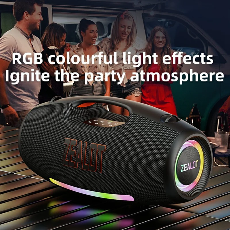 ZEALOT S89 250W Portable Bluetooth-Compatible Speaker 48000mAh Waterproof TWS Subwoofer Support U-disk / TF / Aux - Black