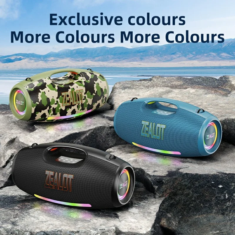 ZEALOT S89 250W Portable Bluetooth-Compatible Speaker 48000mAh Waterproof TWS Subwoofer Support U-disk / TF / Aux - Black