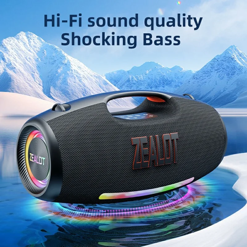 ZEALOT S89 250W Portable Bluetooth-Compatible Speaker 48000mAh Waterproof TWS Subwoofer Support U-disk / TF / Aux - Black