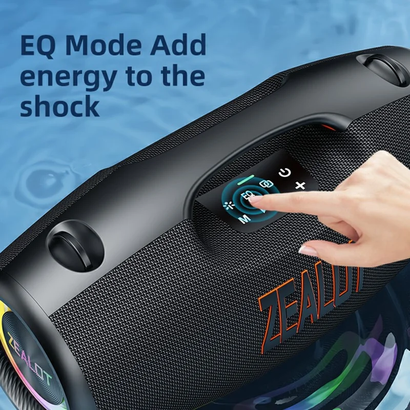 ZEALOT S89 250W Portable Bluetooth-Compatible Speaker 48000mAh Waterproof TWS Subwoofer Support U-disk / TF / Aux - Black