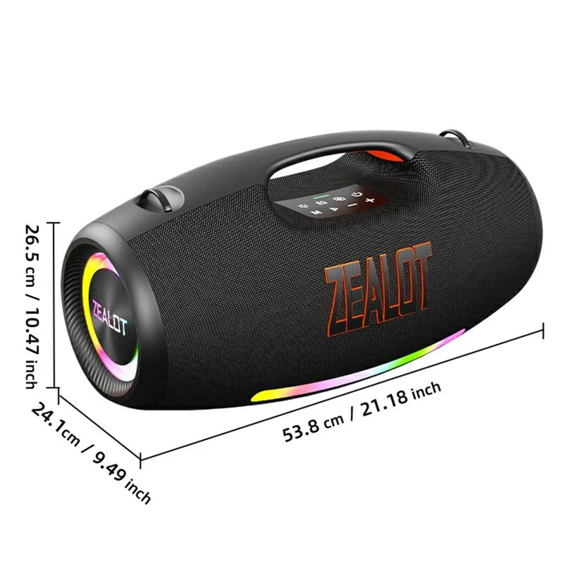 ZEALOT S89 250W Portable Bluetooth-Compatible Speaker 48000mAh Waterproof TWS Subwoofer Support U-disk / TF / Aux - Cyan