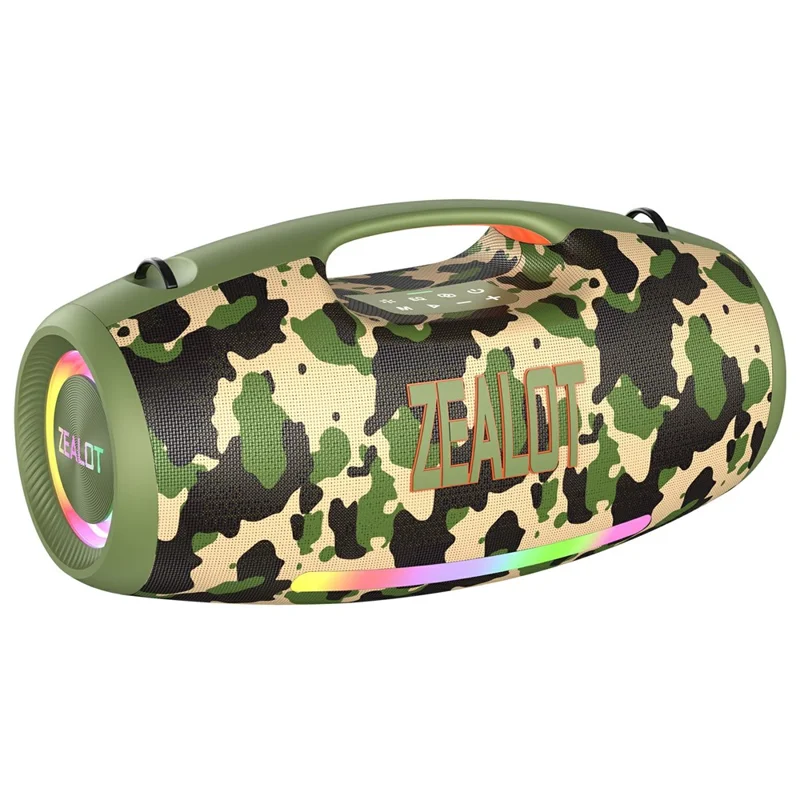 ZEALOT S89 250W Portable Bluetooth-Compatible Speaker 48000mAh Waterproof TWS Subwoofer Support U-disk / TF / Aux - Green Camouflage