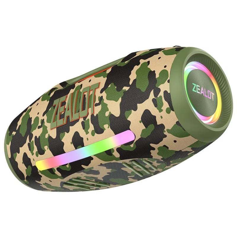 ZEALOT S89 250W Portable Bluetooth-Compatible Speaker 48000mAh Waterproof TWS Subwoofer Support U-disk / TF / Aux - Green Camouflage
