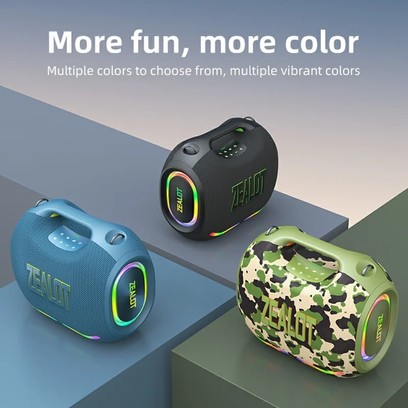 ZEALOT ZE21 Outdoor Party Bluetooth-Compatible Speaker 250W TWS Wireless 48000mAh Battery Subwoofer - Black