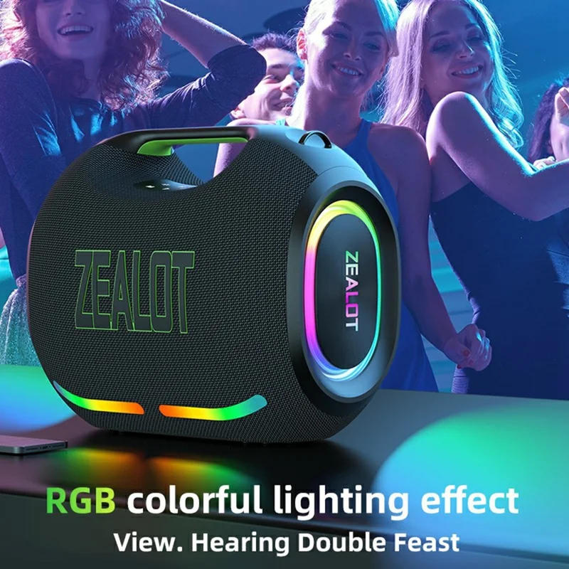 ZEALOT ZE21 Outdoor Party Bluetooth-Compatible Speaker 250W TWS Wireless 48000mAh Battery Subwoofer - Black