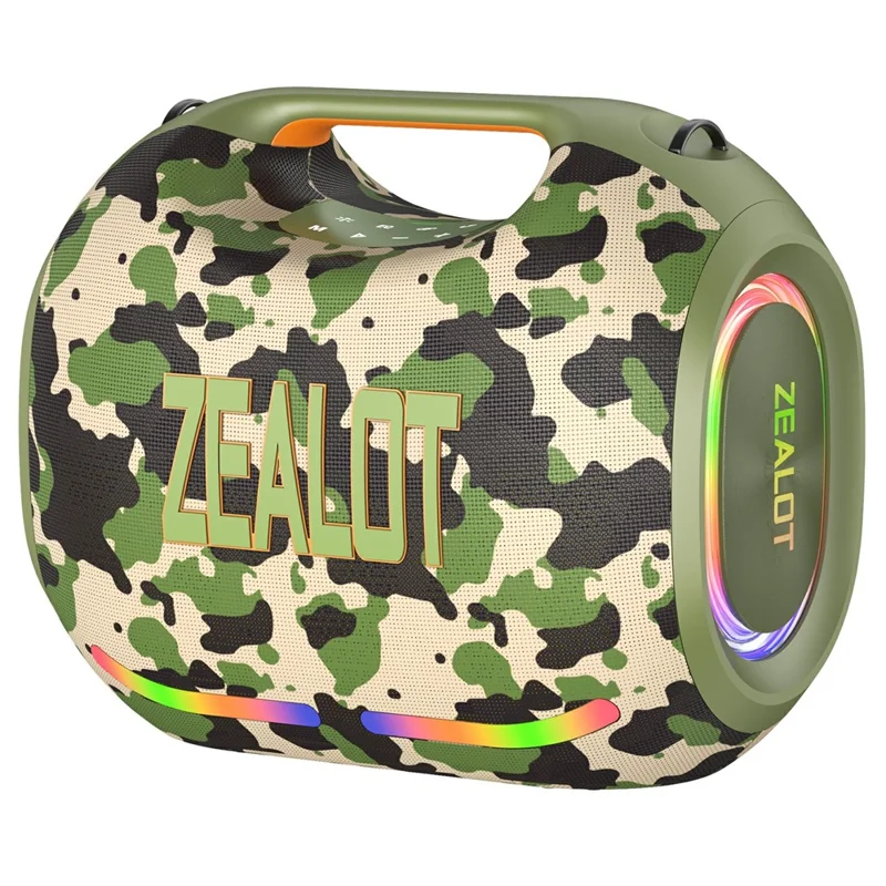 Altavoz Bluetooth ZEALOT ZE21 para Exteriores 250W TWS Inalámbrico con Batería de 48000mAh Subwoofer - Verde Camuflaje