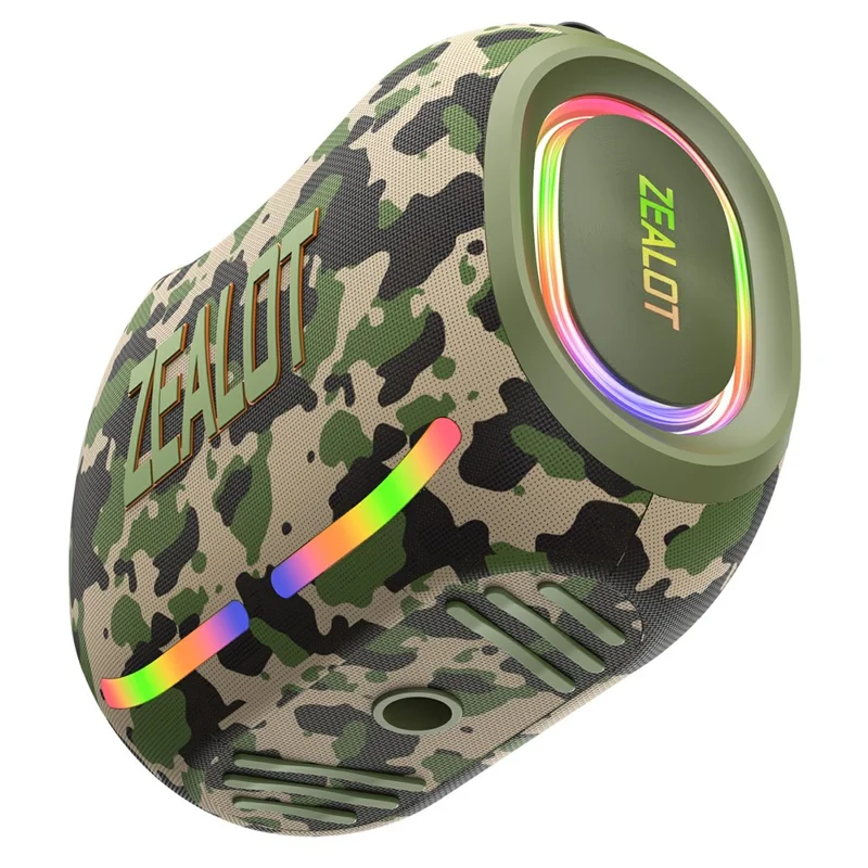 Altavoz Bluetooth ZEALOT ZE21 para Exteriores 250W TWS Inalámbrico con Batería de 48000mAh Subwoofer - Verde Camuflaje