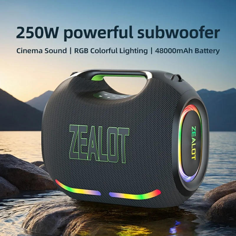 Altavoz Bluetooth ZEALOT ZE21 para Exteriores 250W TWS Inalámbrico con Batería de 48000mAh Subwoofer - Verde Camuflaje