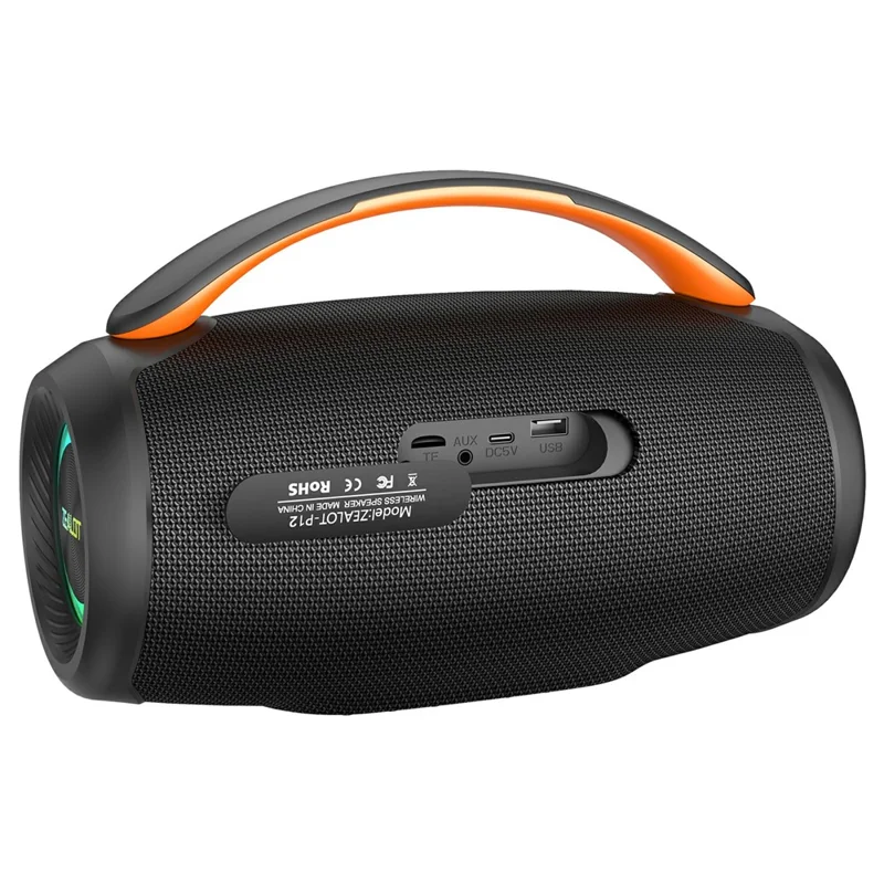 ZEALOT P12 60W Tragbarer Bluetooth-kompatibler Lautsprecher TWS Kabellos Bass Subwoofer mit USB / TF / Aux-Unterstützung - Schwarz