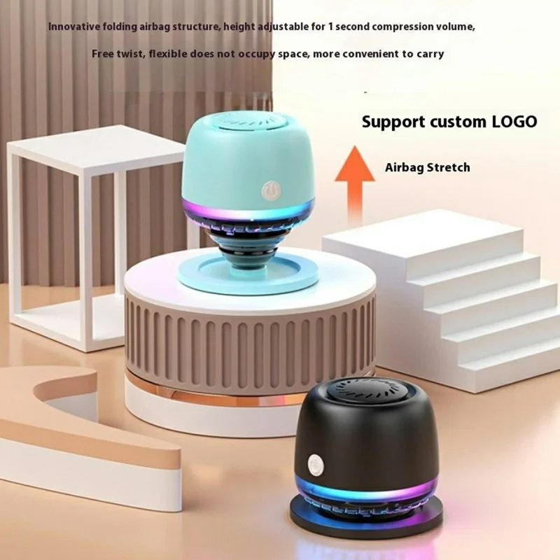 M99 Portable Bluetooth-Compatible Speaker RGB Light Gyroscope Design Heavy Bass Mini Speaker - Black