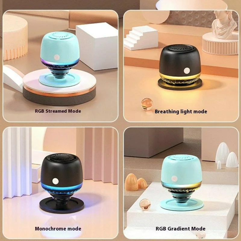 M99 Portable Bluetooth-Compatible Speaker RGB Light Gyroscope Design Heavy Bass Mini Speaker - Black