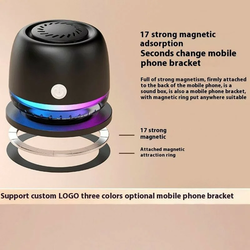 M99 Portable Bluetooth-Compatible Speaker RGB Light Gyroscope Design Heavy Bass Mini Speaker - Black