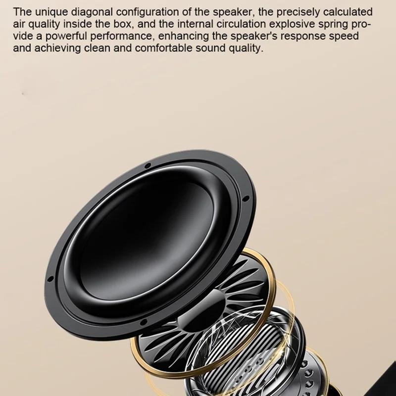 D35 Desktop Stereo Speaker HIFI Audio Bluetooth-Compatible TF AUX Subwoofer with Floating Lyrics Display