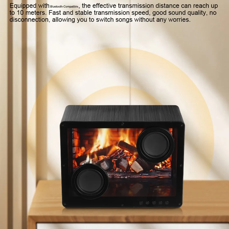 D35 Desktop Stereo Speaker HIFI Audio Bluetooth-Compatible TF AUX Subwoofer with Floating Lyrics Display