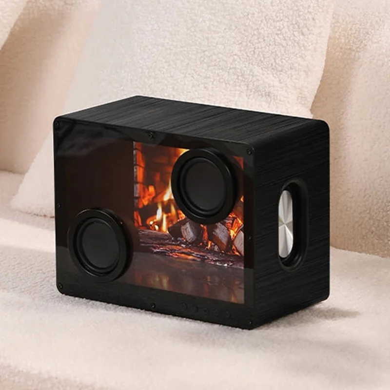 D35 Desktop Stereo Speaker HIFI Audio Bluetooth-Compatible TF AUX Subwoofer with Floating Lyrics Display