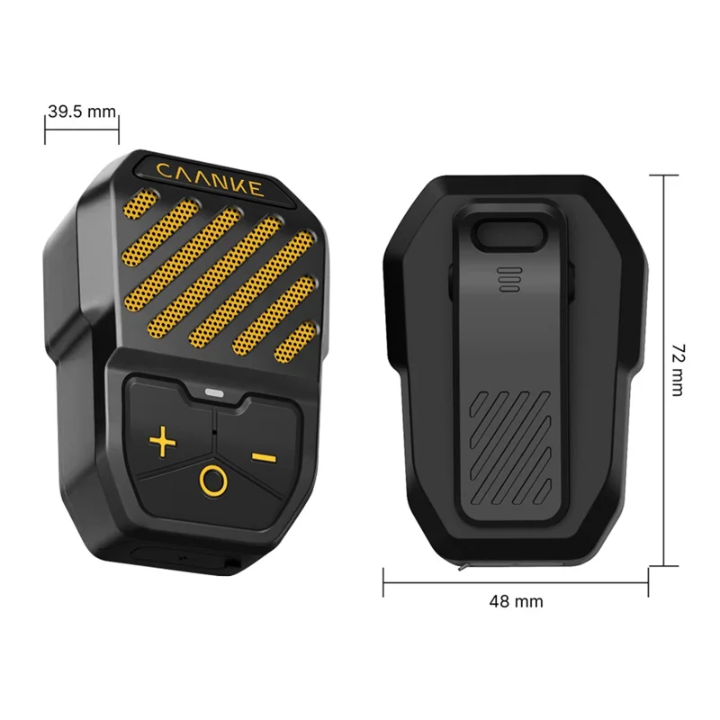 CAANKEI Alto-falante Bluetooth Vestível à Prova d'Água IPX5 com Clipe para Corrida e Ciclismo - Amarelo