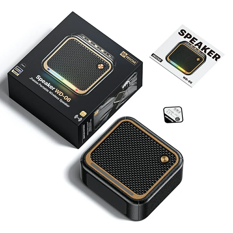 WEKOME WD-06 Jazz Speaker Bluetooth Portatile con Illuminazione RGB e Audio Full Range - Nero