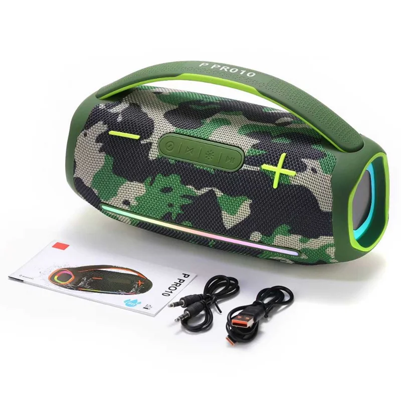 P10 30W Altoparlante Boombox Portatile Wireless Impermeabile Compatibile Bluetooth Lettore Musicale - Mimetico