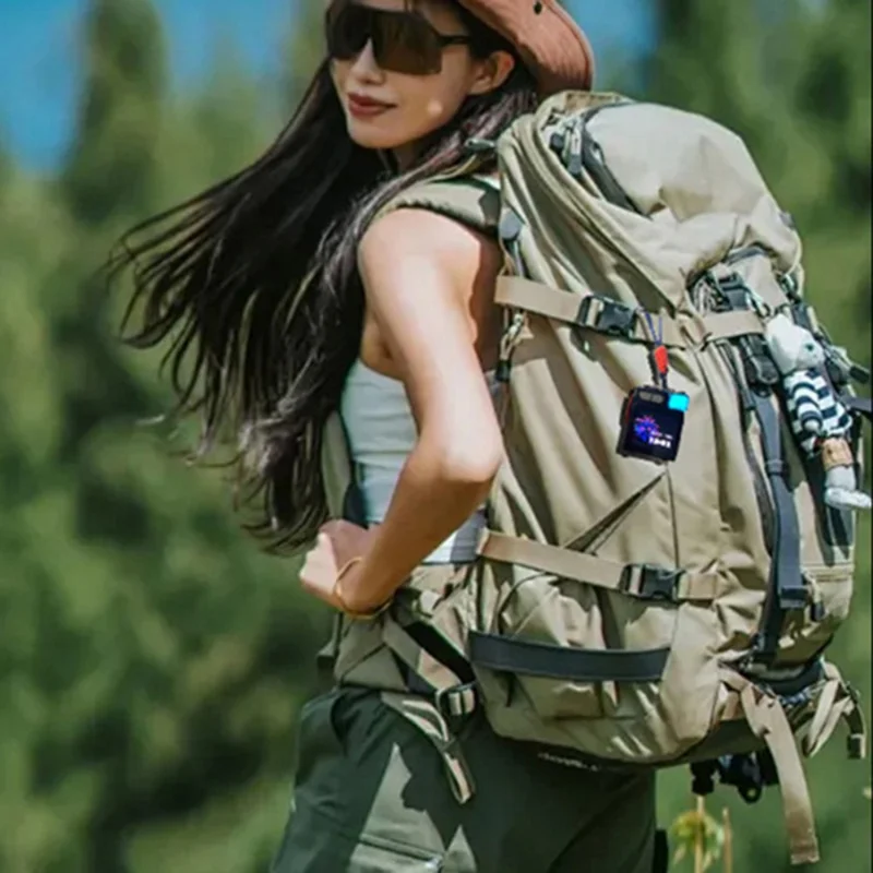 DK08 Portable Bluetooth-Compatible Speaker LED Display RGB Light Mecha Style Metal Loudspeaker