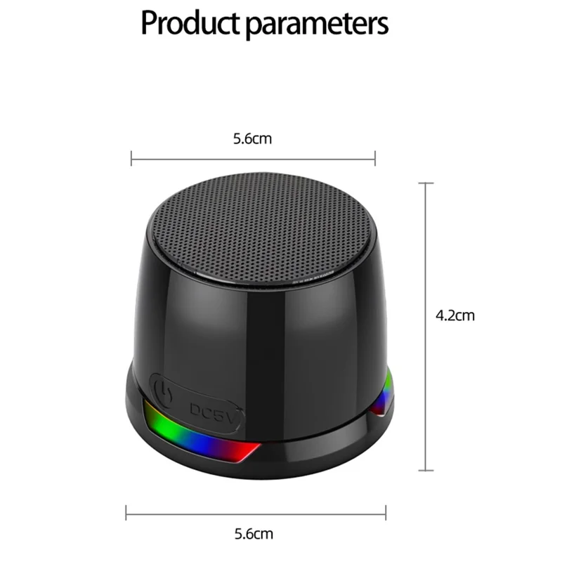 CX100 Phone Tablet Computer Magnetic Bluetooth-Compatible Speaker Portable Bass Subwoofer with Atmosphere Light