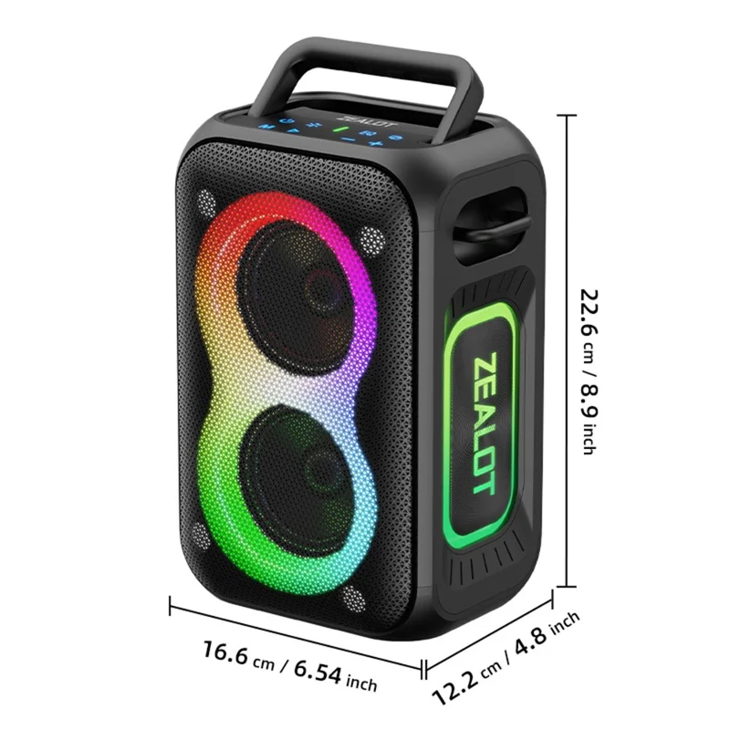 ZEALOT-PT02 Portable Bluetooth-Compatible Speaker RGB Light 60W Enhanced Bass Waterproof Loudspeaker - Green Camouflage