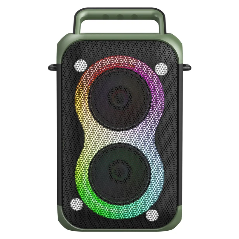 ZEALOT-PT02 Portable Bluetooth-Compatible Speaker RGB Light 60W Enhanced Bass Waterproof Loudspeaker - Green Camouflage