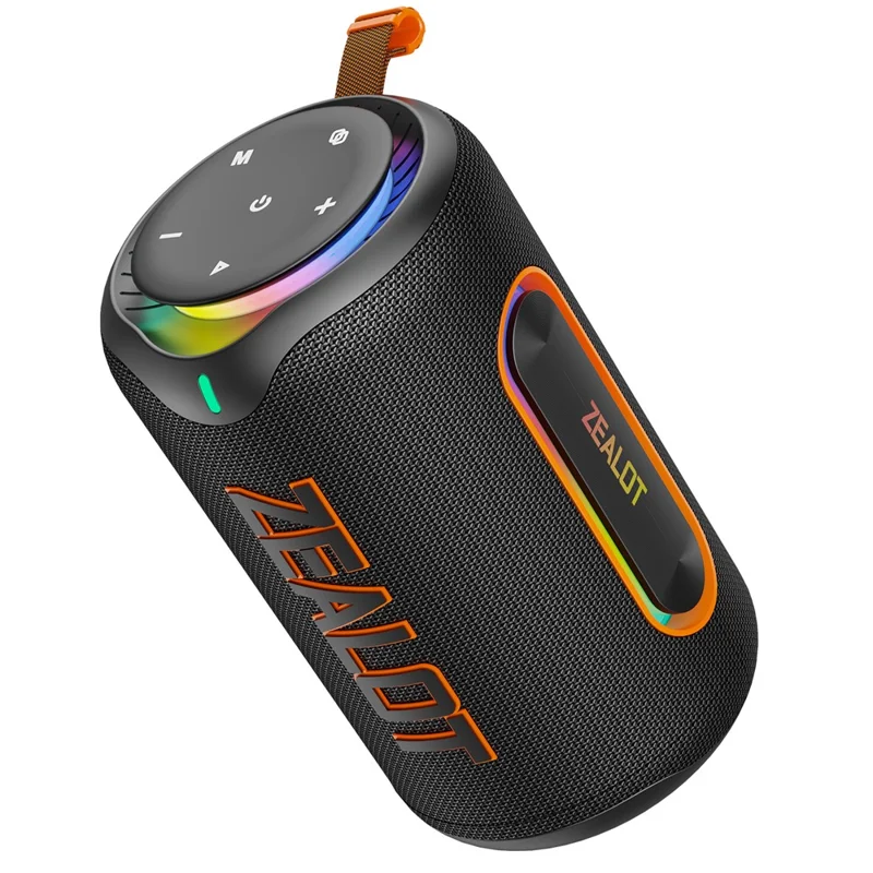ZEALOT-MP1 Portable Bluetooth-Compatible Speaker 60W Enhanced Bass Waterproof Loudspeaker - Black