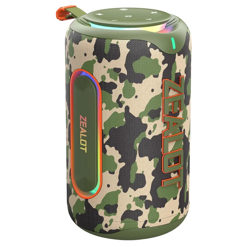 ZEALOT-MP1 Portable Bluetooth-Compatible Speaker 60W Enhanced Bass Waterproof Loudspeaker - Green Camouflage