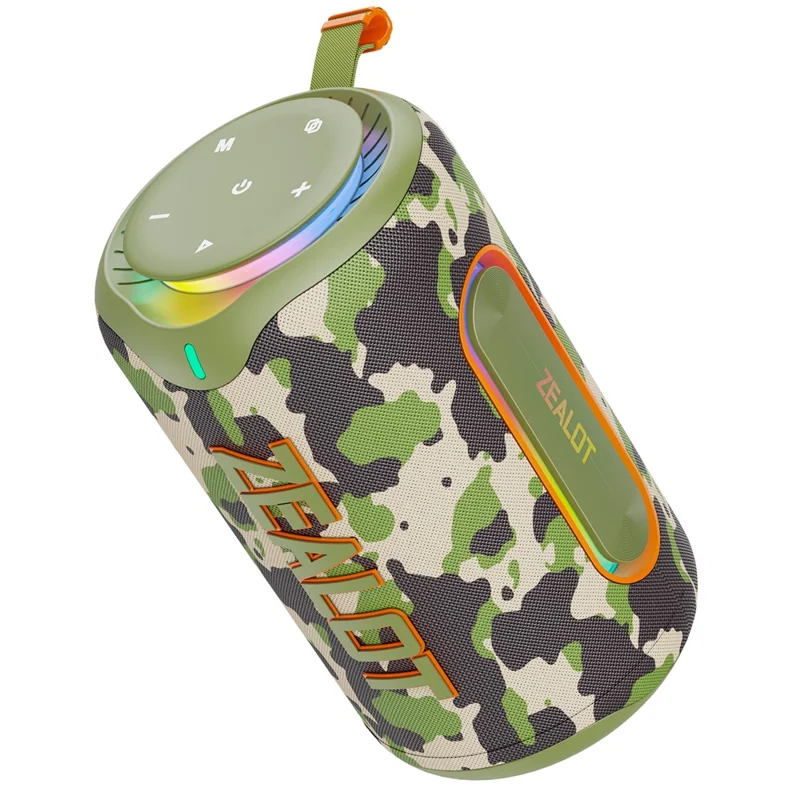 ZEALOT-MP1 Portable Bluetooth-Compatible Speaker 60W Enhanced Bass Waterproof Loudspeaker - Green Camouflage