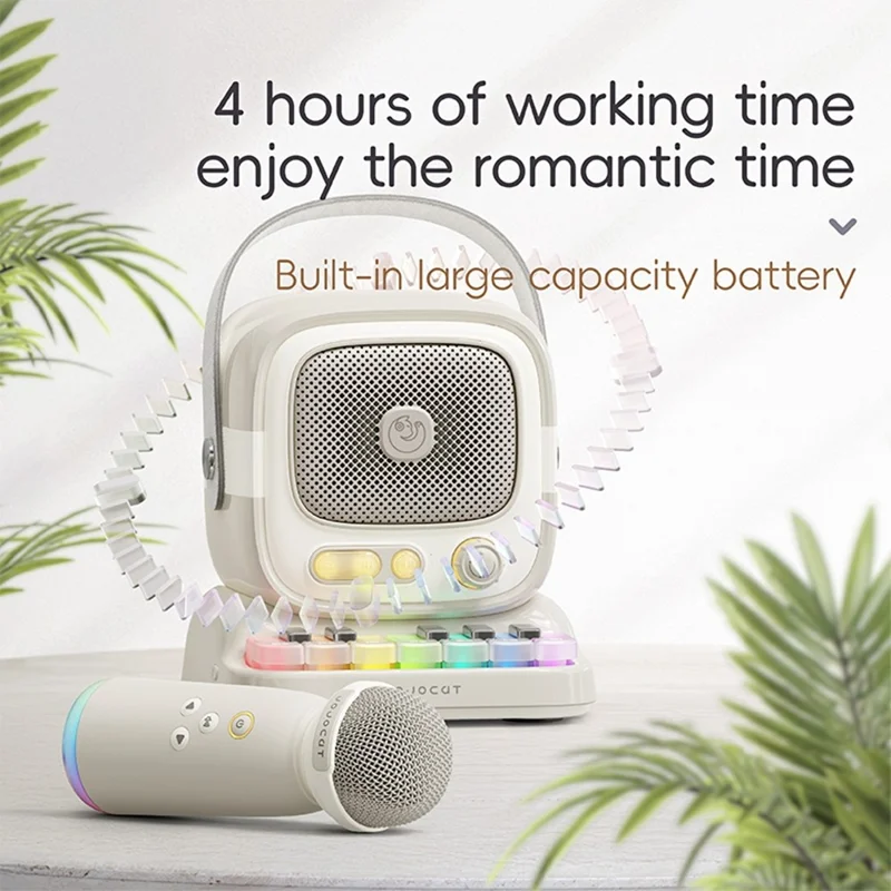 JOJOCAT C60 Mini Bluetooth-compatible Speaker with Piano Keyboard and Wireless Microphone for Home Outdoor Karaoke System - Green