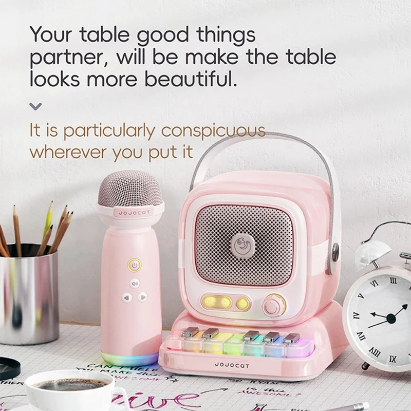 JOJOCAT C60 Mini Bluetooth-compatible Speaker with Piano Keyboard and Wireless Microphone for Home Outdoor Karaoke System - Green
