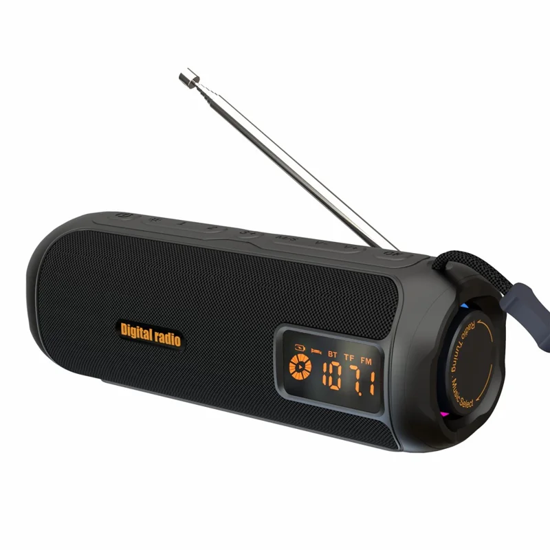 P12A 10W Stereo Outdoor Bluetooth-compatible Speaker with LED Display FM  /  AM Radio Support TF Card